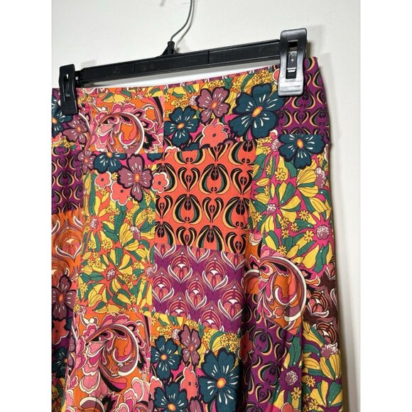 SALAAM Floral Multicolored Patchwork Skirt Casual Size Med. - Picture 2 of 9